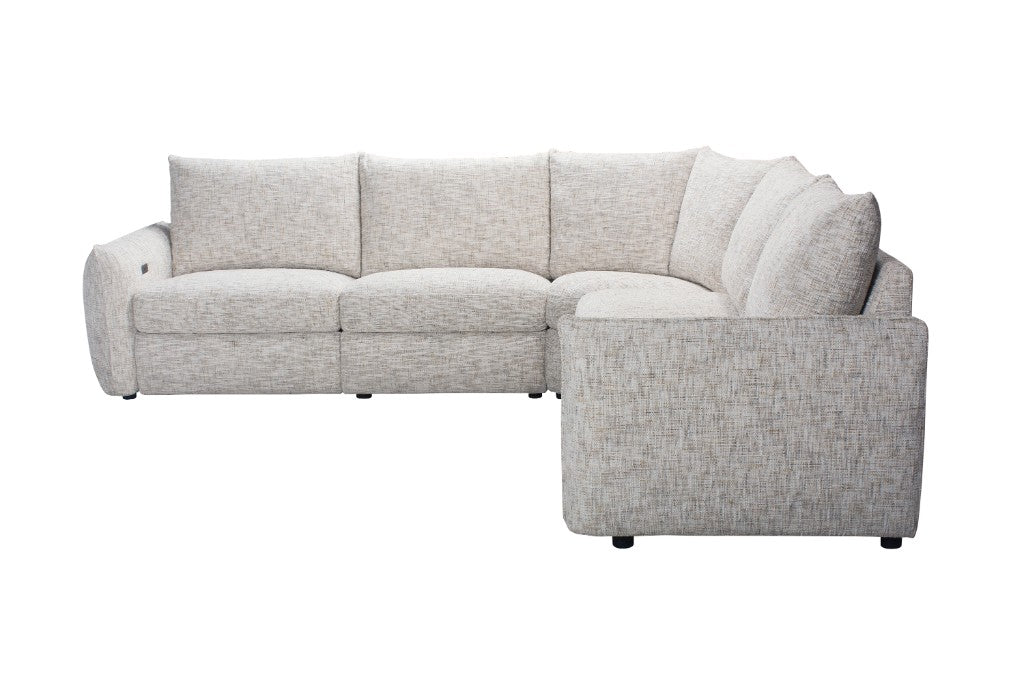 VI Isla Fabric Upholstered 5 Seater Electric Recliner Modular Corner Lounge