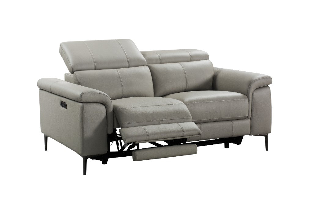 VI Kevin Leather Upholstered 2 Seater Electric Recliner Lounge