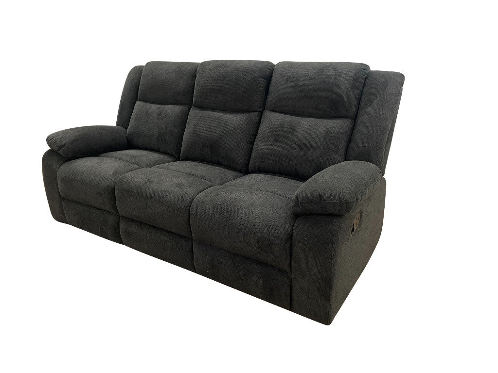 VI Rancher 3 Seater Fabric Recliner Lounge with Dropdown Table