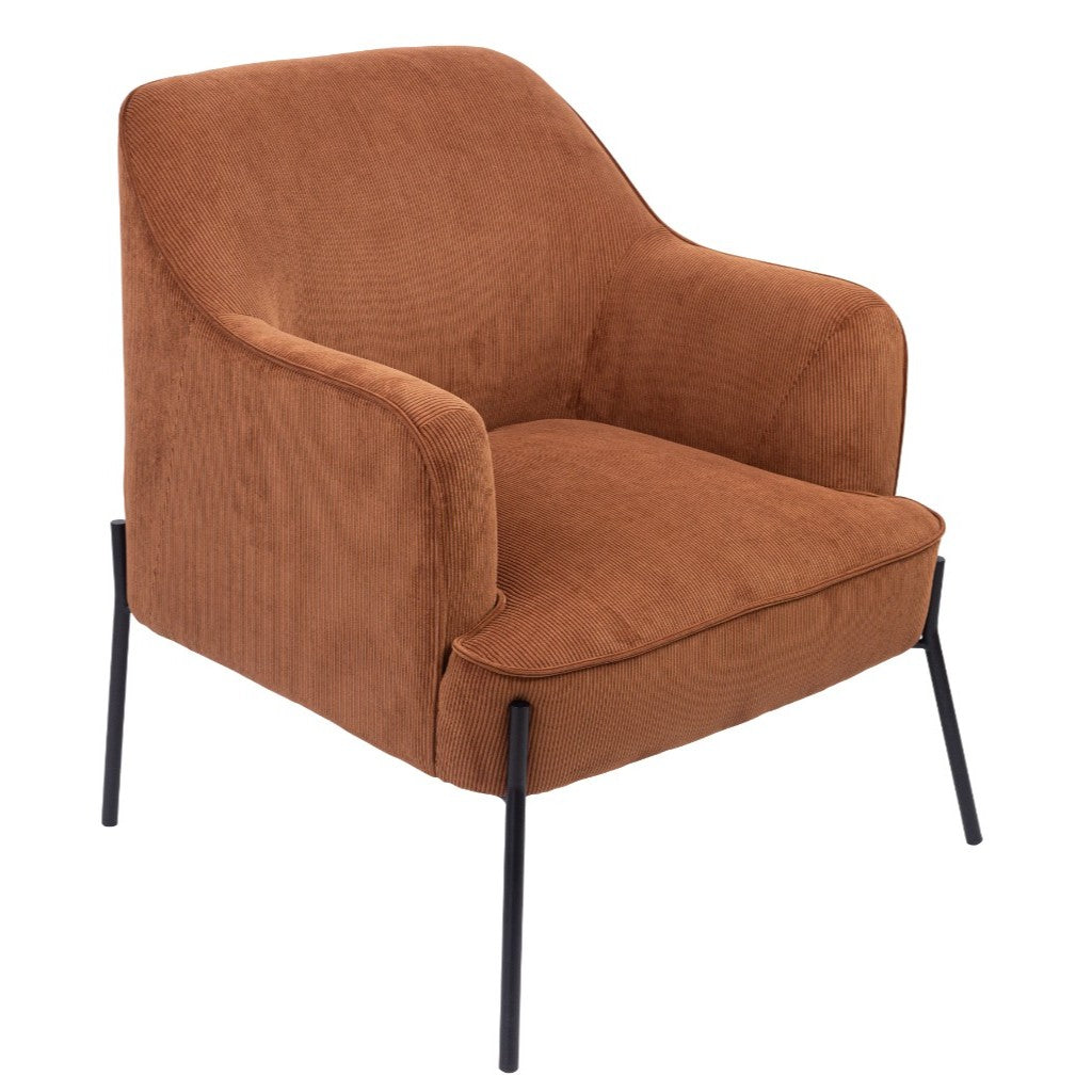 VI Seven Fabric Upholstered Metal Leg Armchair