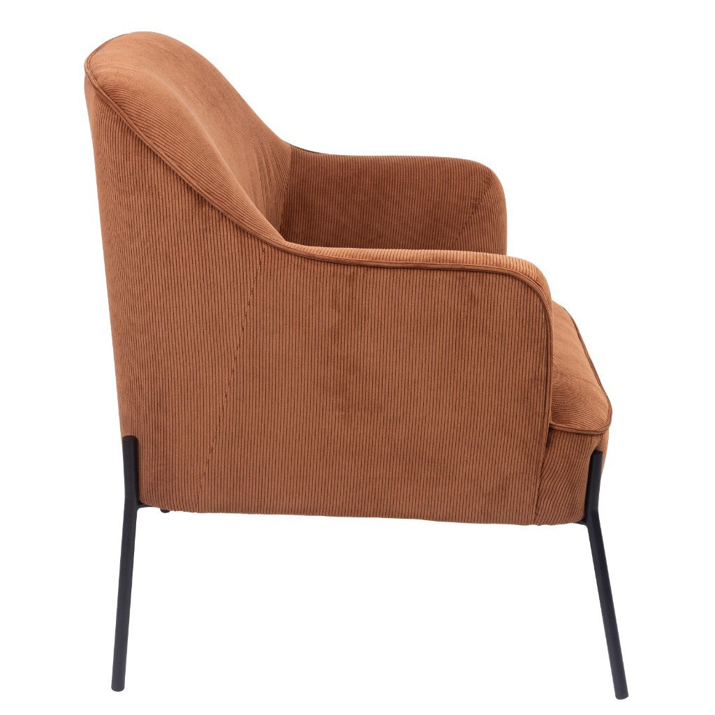 VI Seven Fabric Upholstered Metal Leg Armchair