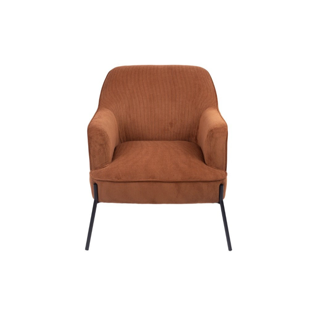 VI Seven Fabric Upholstered Metal Leg Armchair