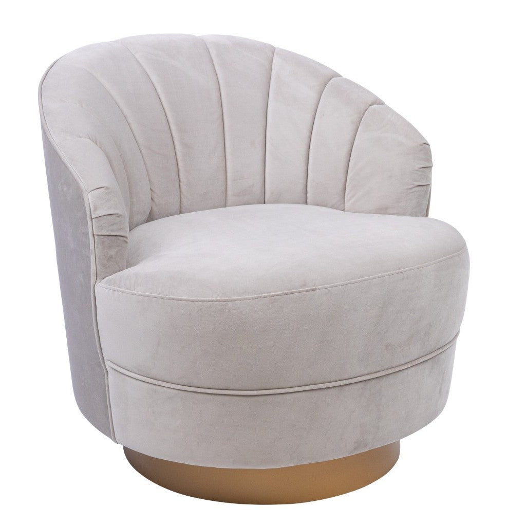 VI Valdes Fabric Upholstered Metal Legs Swivel Chair