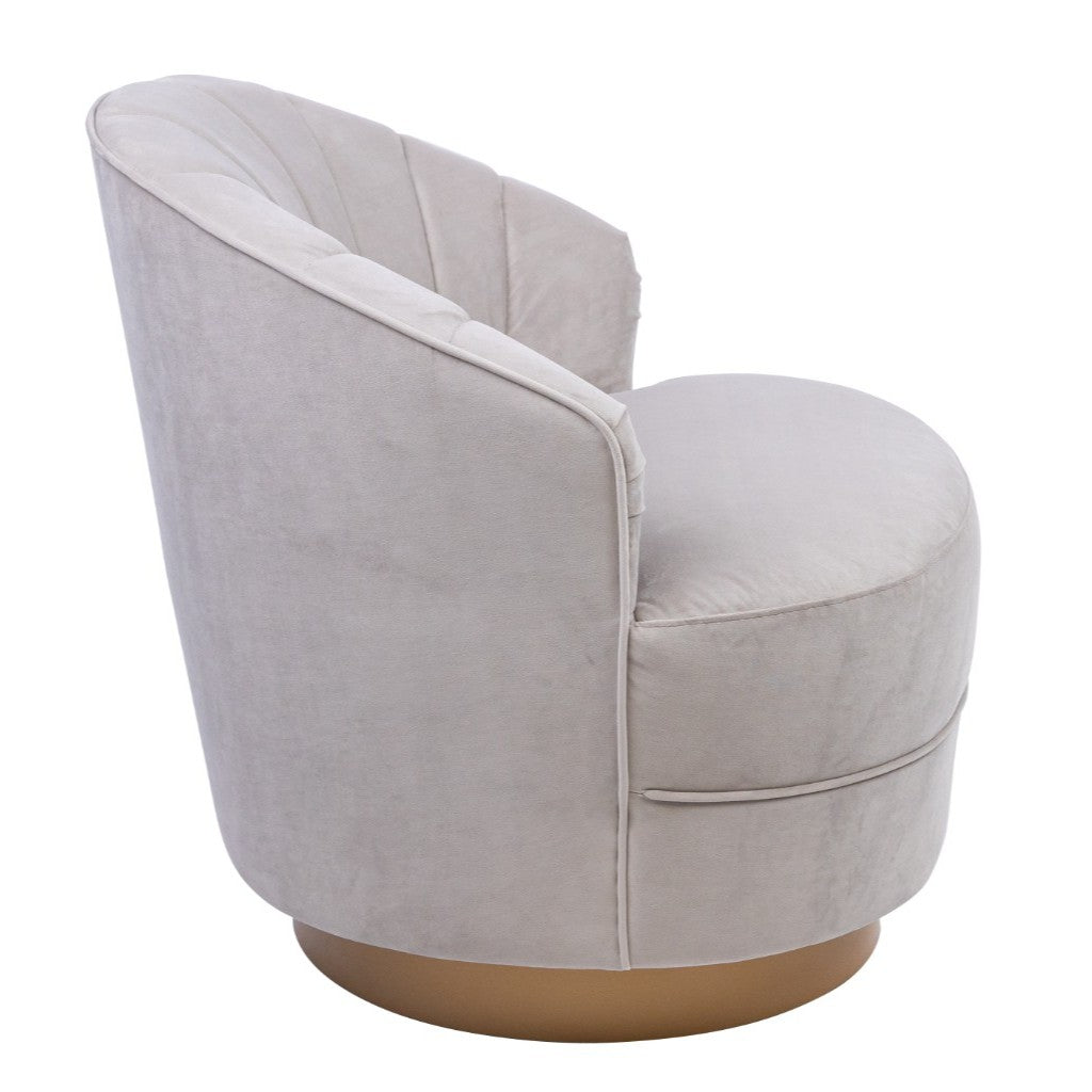 VI Valdes Fabric Upholstered Metal Legs Swivel Chair