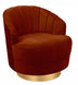 VI Valdes Fabric Upholstered Metal Legs Swivel Chair