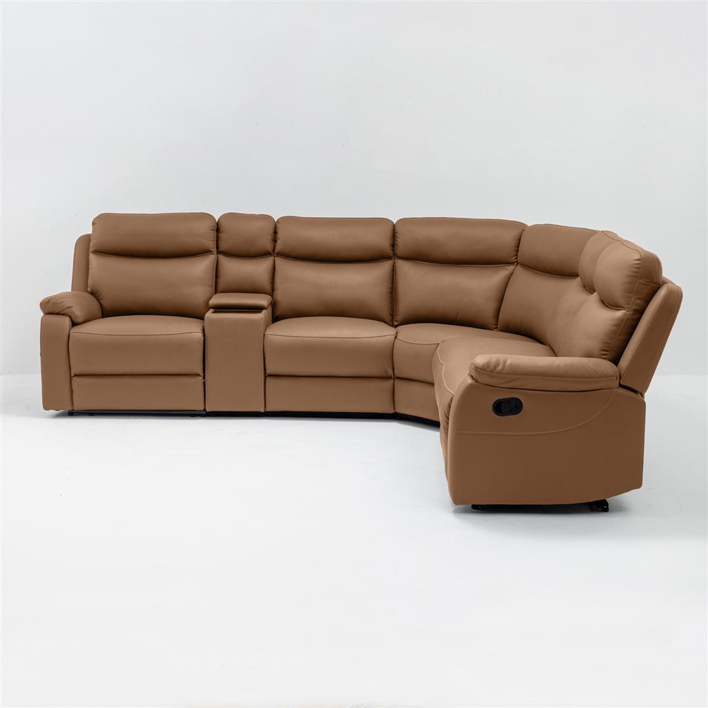 VI William Fabric Upholstered 5 Seater Corner Modular Recliner Lounge