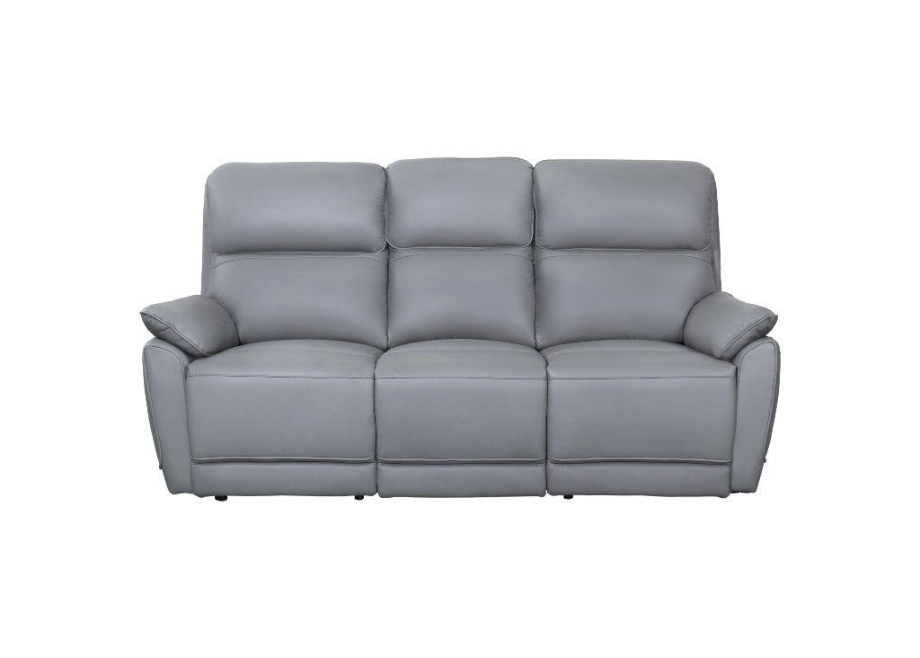 VI York Leather Upholstered 3 Seater Recliner Lounge