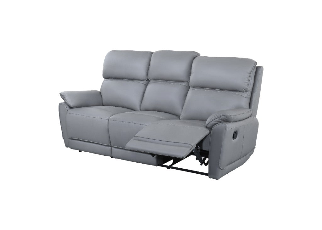 VI York Leather Upholstered 3 Seater Recliner Lounge