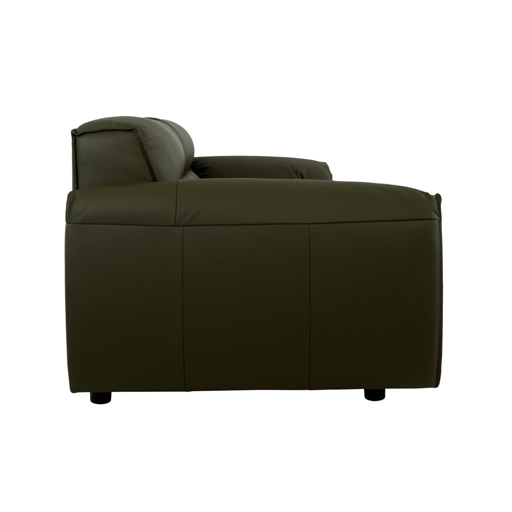 VI Zander Leather Upholstered 3+2 Seaters Sofa Set - Tan and Olive