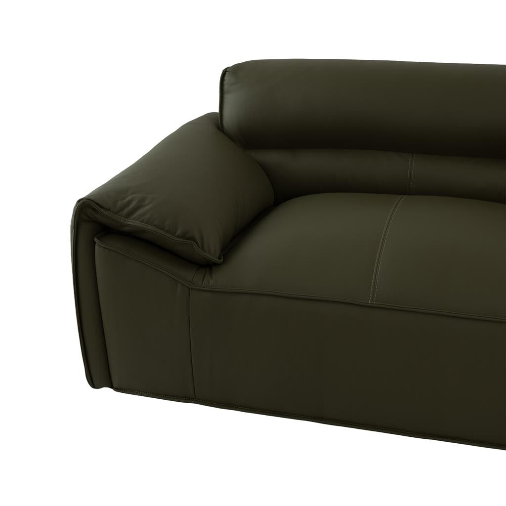 VI Zander Leather Upholstered 3+2 Seaters Sofa Set - Tan and Olive