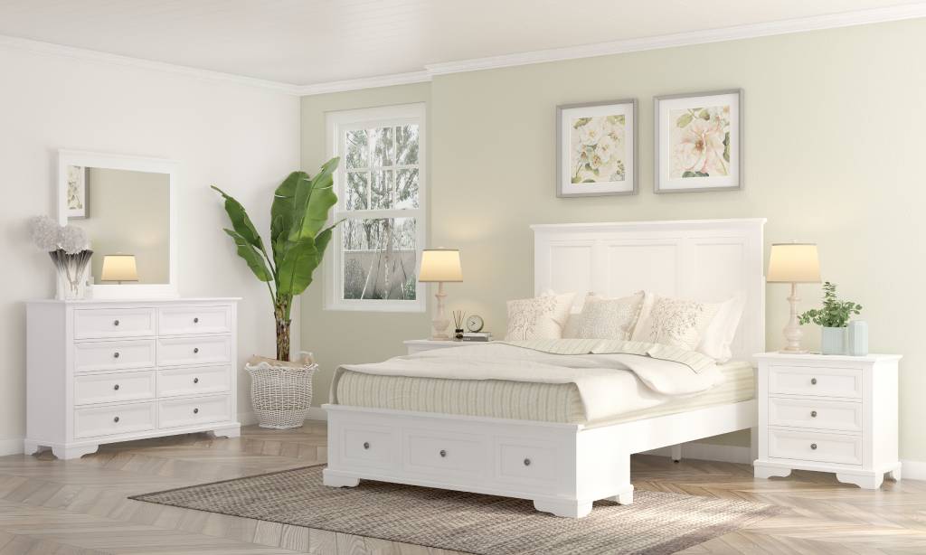 VI Sala Solid Timber Bed with 3 Bedend Drawers