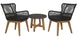 VI Marrakesh Solid Timber 3 Piece Outdoor Armchair and Side Table Set
