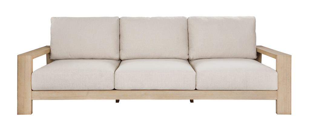 VI Marrakesh Solid Timber 3 Seater Shaded Outdoor Lounge with Cushion