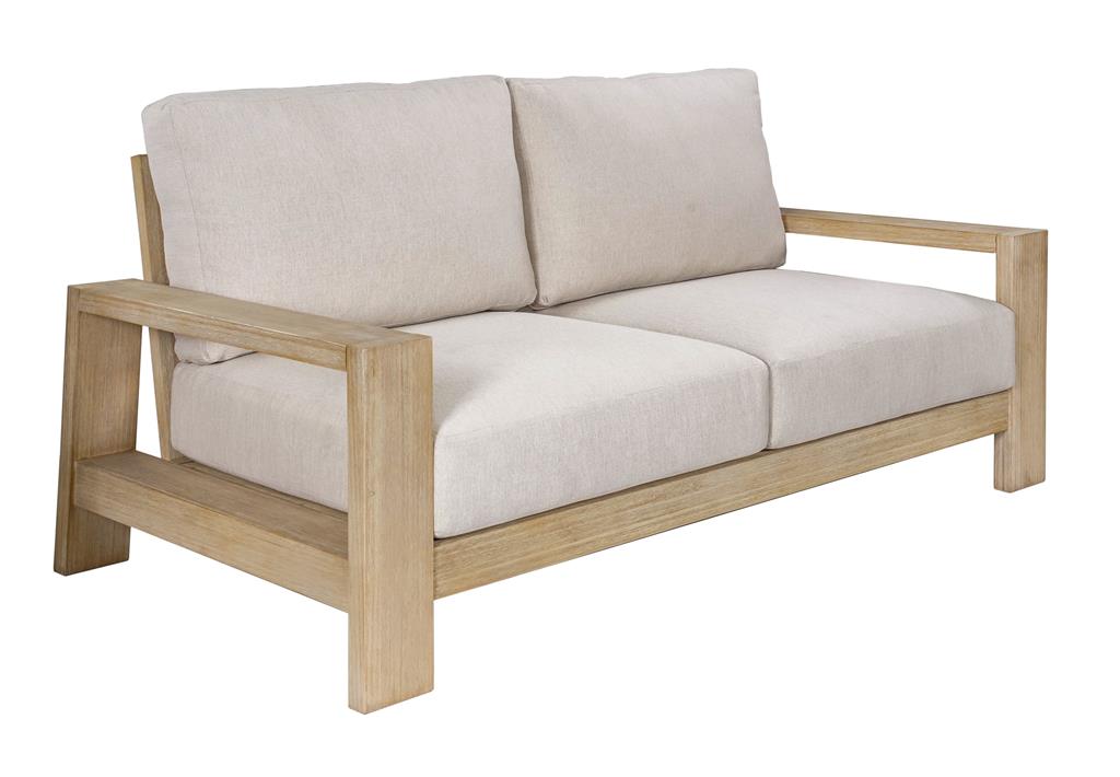 VI Marrakesh Solid Timber 2 Seater Shaded Outdoor Lounge with Cushion