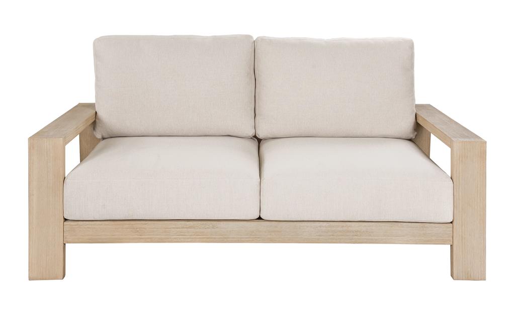 VI Marrakesh Solid Timber 2 Seater Shaded Outdoor Lounge with Cushion