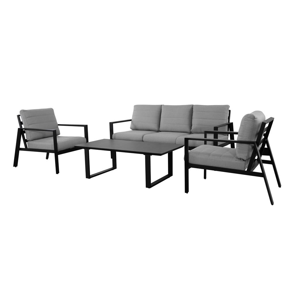 VI Reed Aluminium 3 + 2 Seater Outdoor Sofa with Coffee Table Set