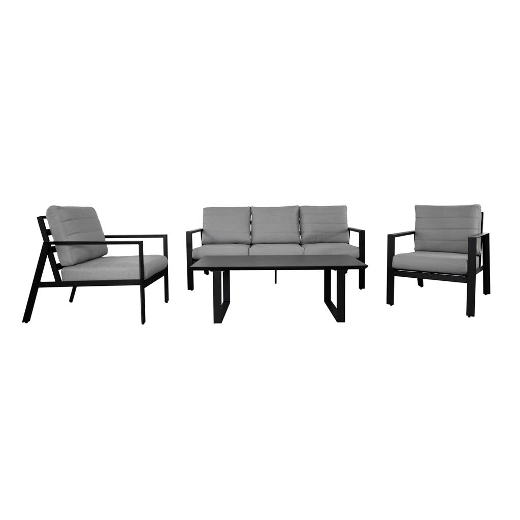 VI Reed Aluminium 3 + 2 Seater Outdoor Sofa with Coffee Table Set