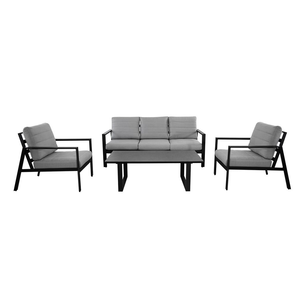 VI Reed Aluminium 3 + 2 Seater Outdoor Sofa with Coffee Table Set