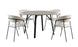 VI Primo Marble Look MDF Top 5 Pieces Round Dining Setting