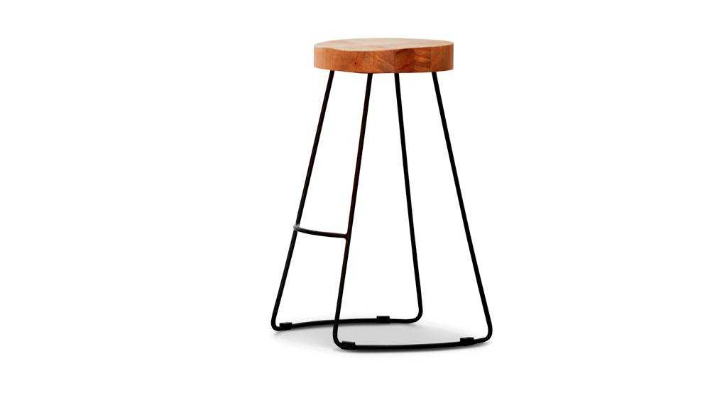 VI Tractor Stool with Timber Top & Metal Base