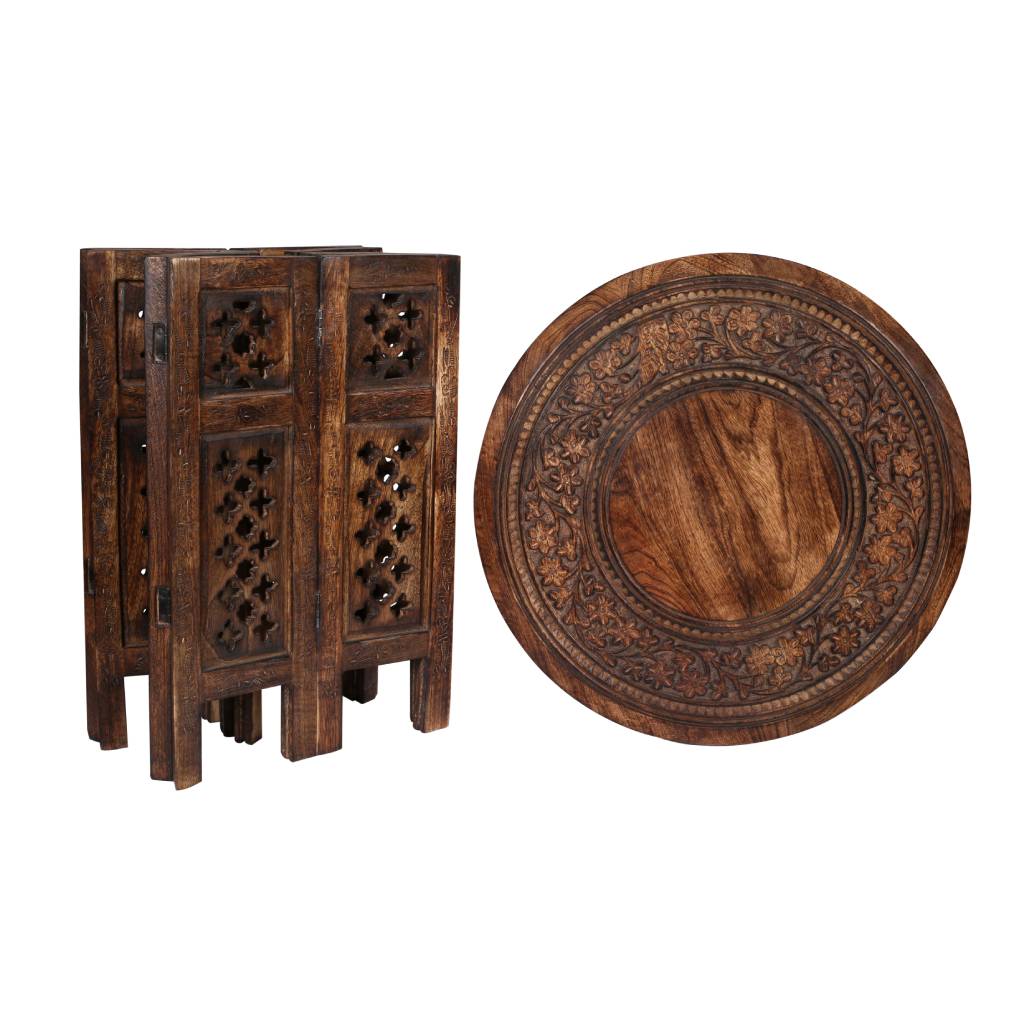 VI Round Solid Timber 8 Octagone Leg Side Table